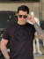 Camiseta Armani Exchange Lettering Assinatura Estampa Aveludado Frontal Masculino na internet