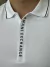 Polo Armani Exchange Friso na Gola Lettering Assinatura Emborrachado com Zíper Masculino Branco - Loja Mr. Boss