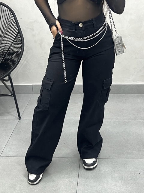 Calça Cargo Wide Preto - comprar online