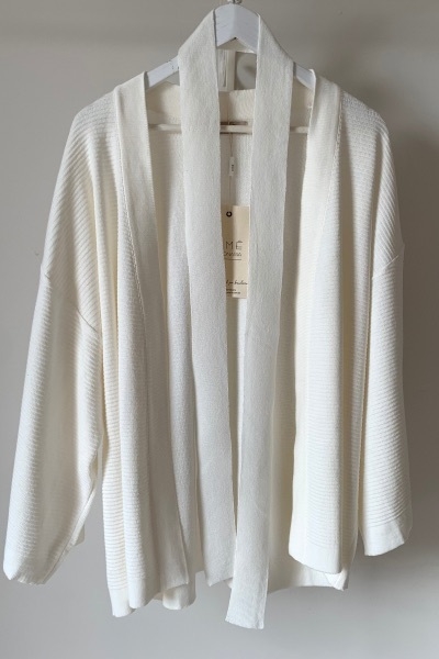 Kimono de tricô Emiko Off White - comprar online