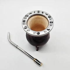 Combo Camionero premium GRABADO con bombilla BAÑADA FUTBOL virola ACERO