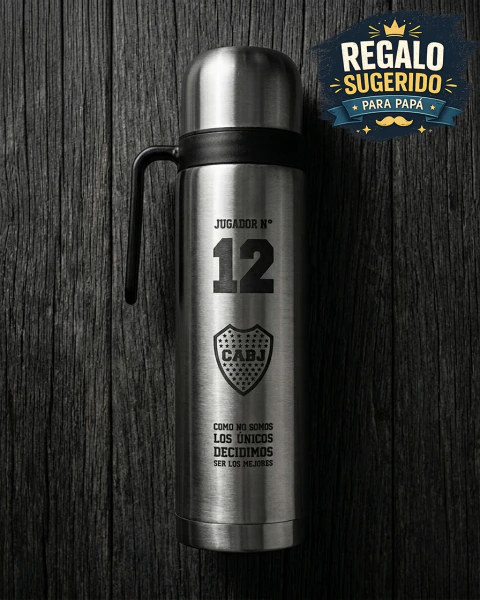 Termo acero inox grabado FUTBOL