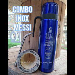 Combo inox FUTBOL - Bombillas y Mates Uruguayos LA USINA