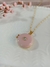 Colar Relicário Lovely Banhado com Aplique Rosa e pequeno strass - comprar online