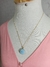 Colar Relicário Lovely Banhado com Aplique Azul e pequeno strass - comprar online