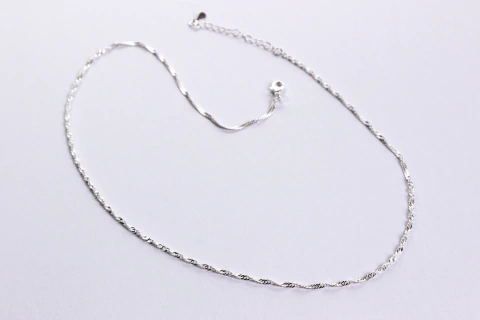 Corrente Avulsa Semijoia - Singapura (banhada a prata)