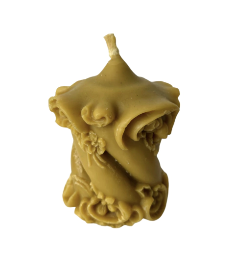 Vela decorativa - Cera de Abelha com detalhes em relevo