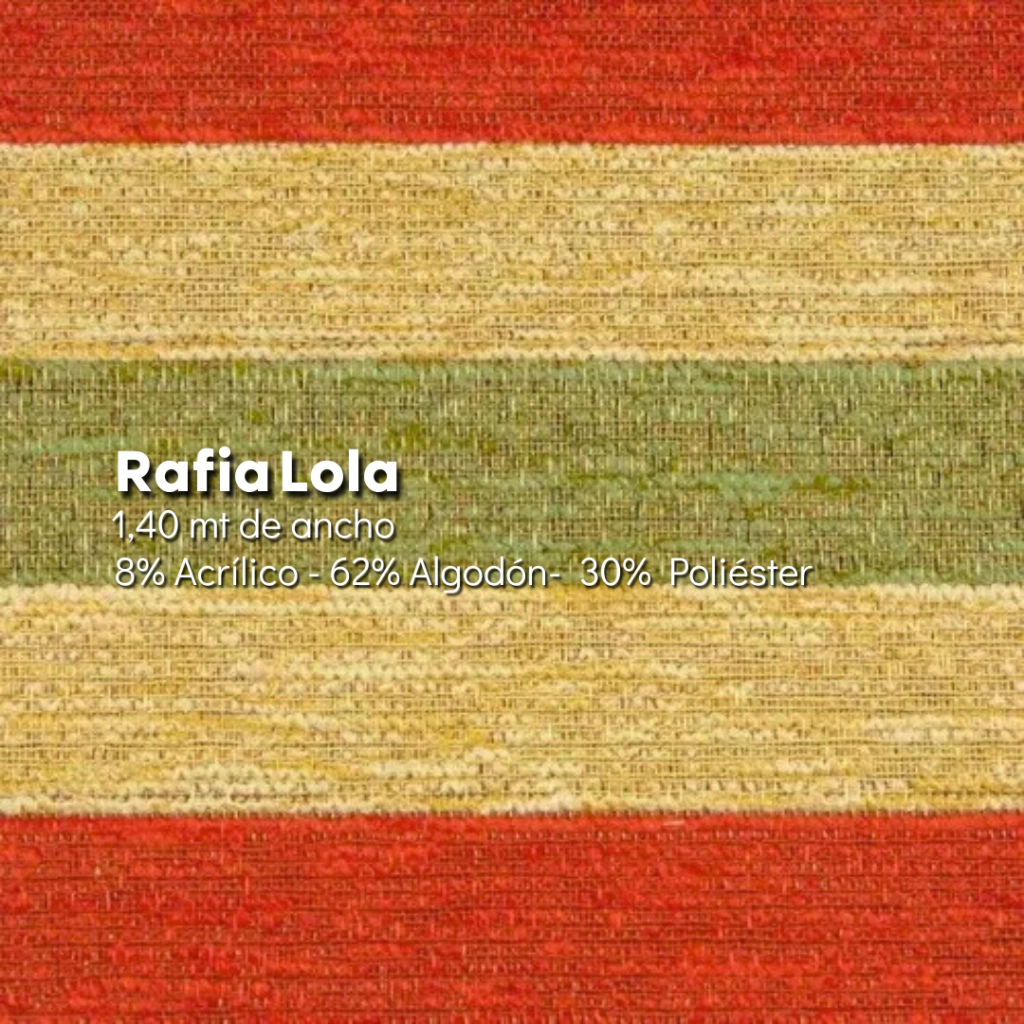 Rafia Lola - Verde, Beige, Rojo