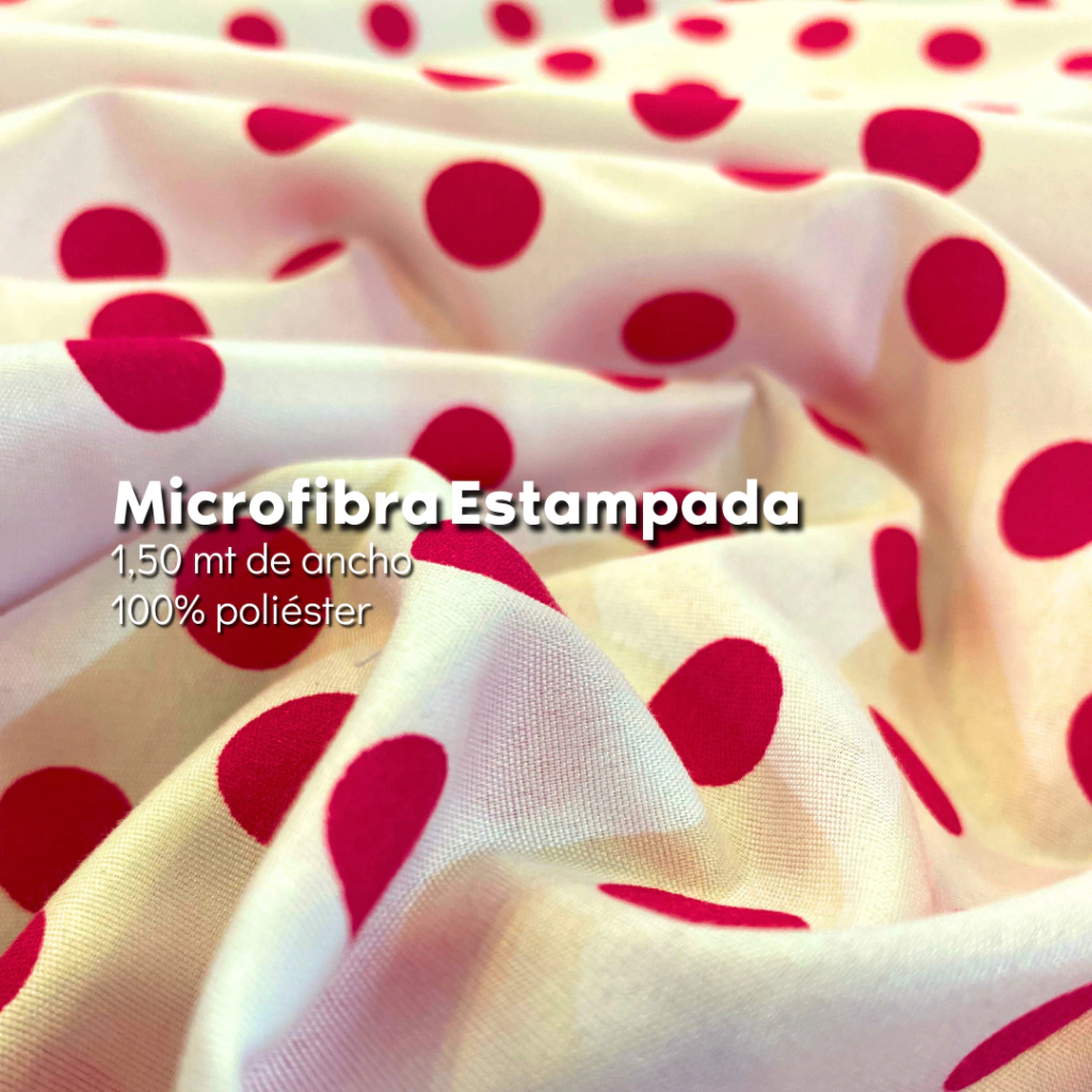 Microfibra Lunares - Blanco x Fuccia