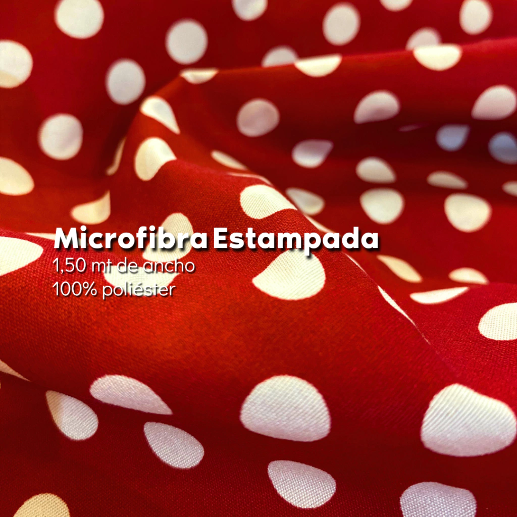 Microfibra Lunares - Rojo