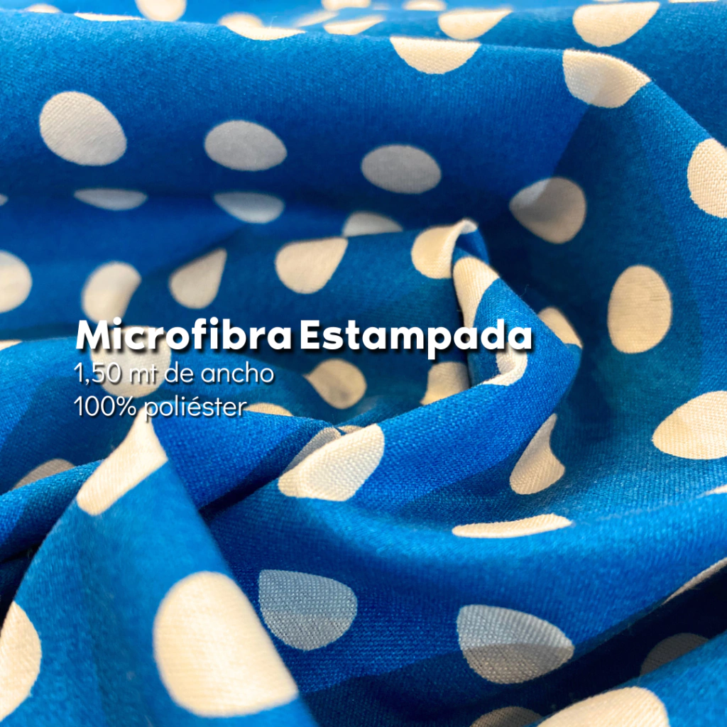 Microfibra Lunares - Turquesa