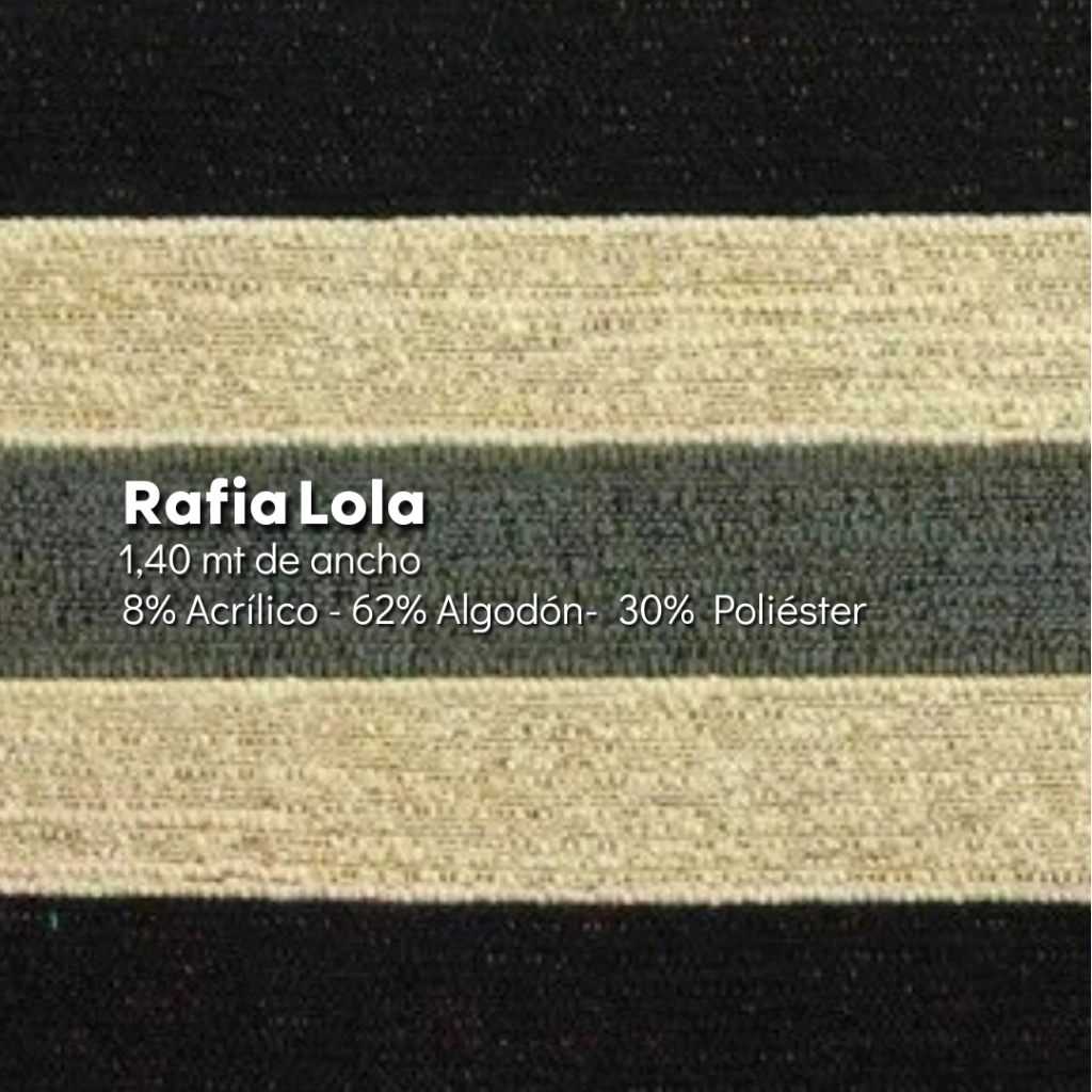 Rafia Lola - Negro, Crudo, Gris