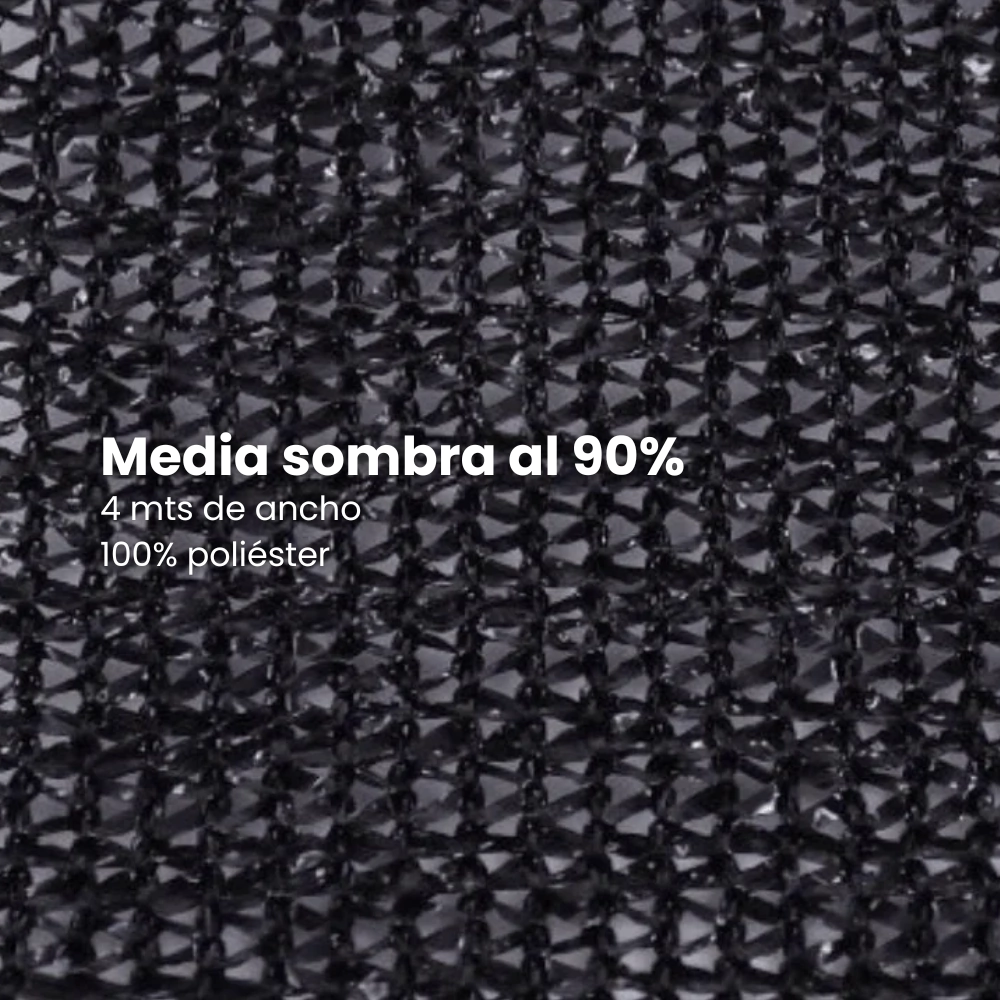 Media sombra al 90% 4 mts Negro