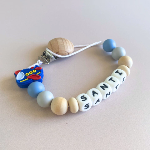 Portachupetes de silicona personalizado Avión