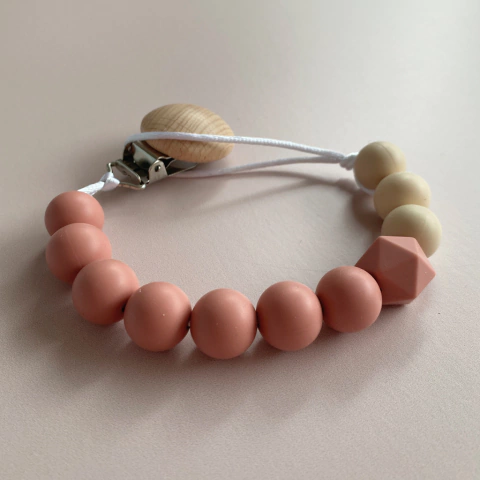 Portachupetes Silicona Rosa Viejo