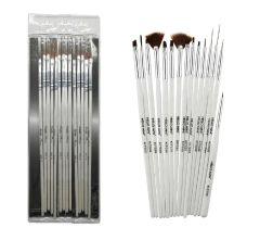 Kit 15 Pincéis Decoração Unhas Nail Art Profissional
