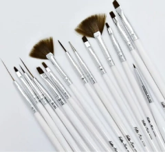 Kit 15 Pincéis Decoração Unhas Nail Art Profissional - comprar online