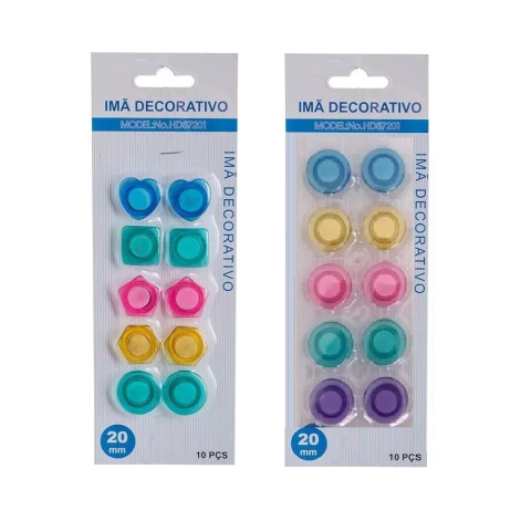 Kit c/ 10 Imãs Coloridos P/ Geladeira e Fotos