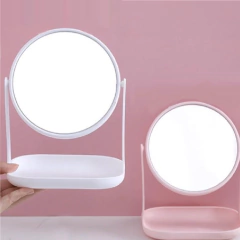 Espelho De Mesa Redondo C/ Zoom E Suporte Para Maquiagem