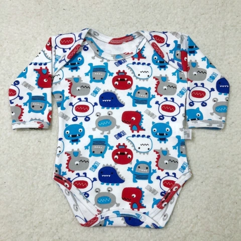 Body manga larga monstruos azul