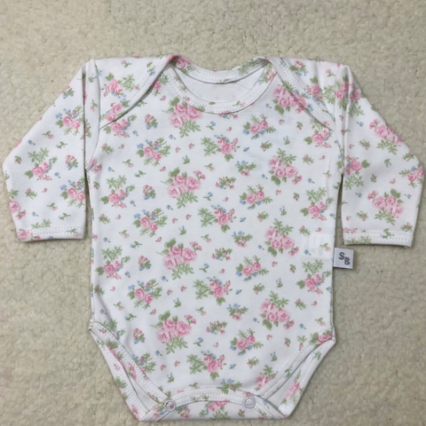 Body manga larga rosas rosas