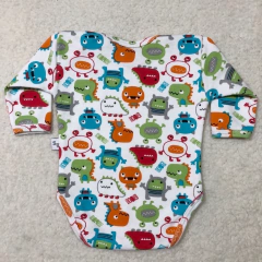 Body manga larga monstruos verde - comprar online