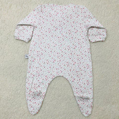 Imagen de Enterito con pie y cierre flores rojas