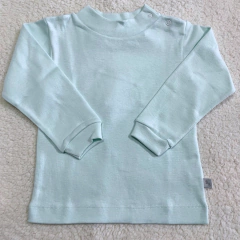 Media polera lisa con puño verde agua (ÚLTIMA 24 MESES)