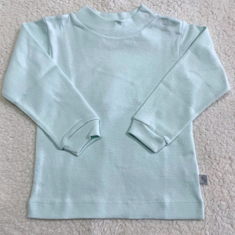 Media polera lisa con puño verde agua (ÚLTIMA 24 MESES)