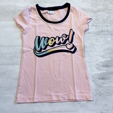 Remera manga corta rosa (ÚLTIMA 24 MESES)