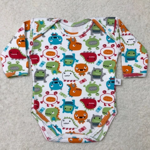 Body manga larga monstruos verde