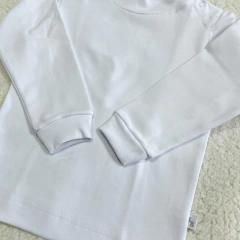 Media polera lisa con puño blanca (24 MESES) - comprar online