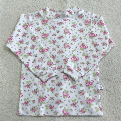 Media polera lisa con puño rosas fucsia (12/24 MESES)