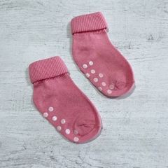 Medias bebé antideslizante rosa (6-12 meses)