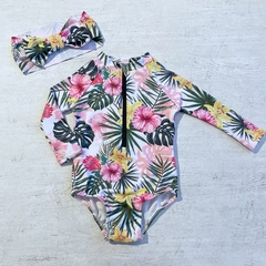 Traje de baño body con vincha (ÚLTIMO 6-9/9-12M)