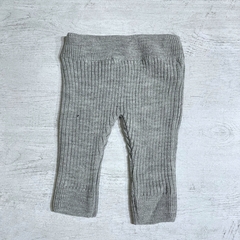 Pantalón tejido acanalado gris claro