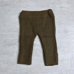 Pantalón tejido acanalado marrón