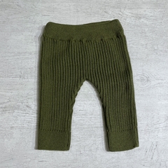 Pantalón tejido acanalado verde