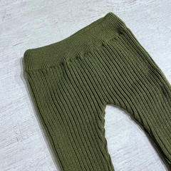 Pantalón tejido acanalado verde - comprar online