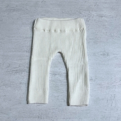Pantalón tejido acanalado natural