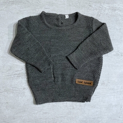 Sweater con bolsillo gris oscuro