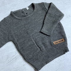 Sweater con bolsillo gris oscuro - comprar online