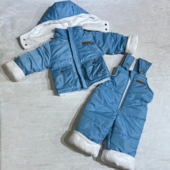 Campera + jardinero turquesa (ÚLTIMO 9-12M)