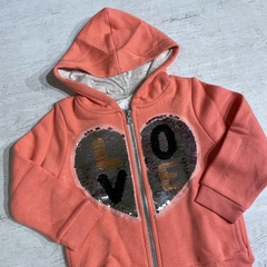 Campera con capucha algodón frisado salmón (ÚLTIMA 12M) - comprar online