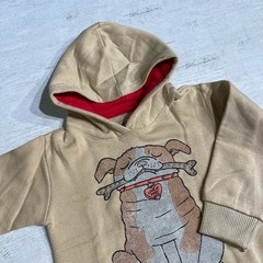 Buzo con capucha algodón frisado camel - comprar online