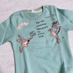 Buzo cuello redondo algodón frisado verde agua (ÚLTIMO 24M) - comprar online