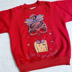 Buzo cuello redondo algodón frisado rojo (ÚLTIMO 24M) - comprar online