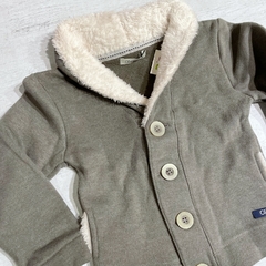 Saquito cuello smoking algodón frisado gris (ÚLTIMO 24M) - comprar online