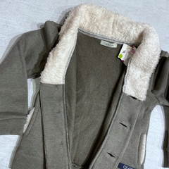 Saquito cuello smoking algodón frisado gris (ÚLTIMO 24M) - Saque Buraque