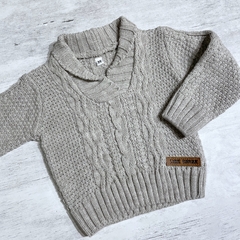 Sweater cuello smoking cemento - comprar online